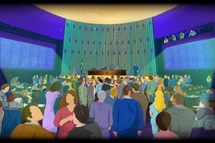 Brasília - geral - Câmara dos Deputados - Ilustração do Plenário da Câmara dos Deputados - Sessão ordinária - votação