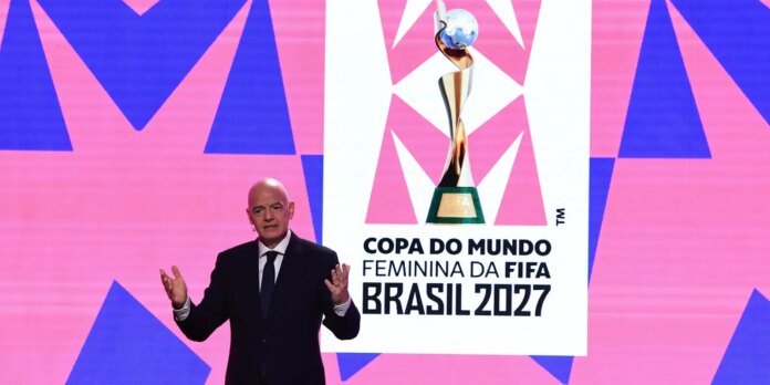 Fifa lança marca da Copa Feminina 2027 em evento no Fifa lança marca da Copa Feminina 2027 em evento no Rio de Janeiro