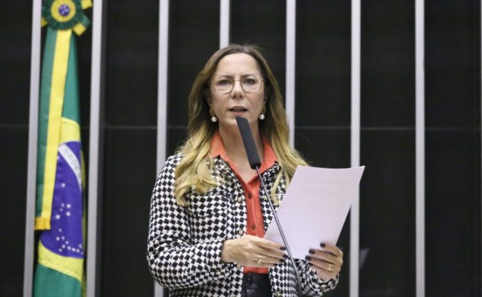 Delegada Katarina discursa no plenário