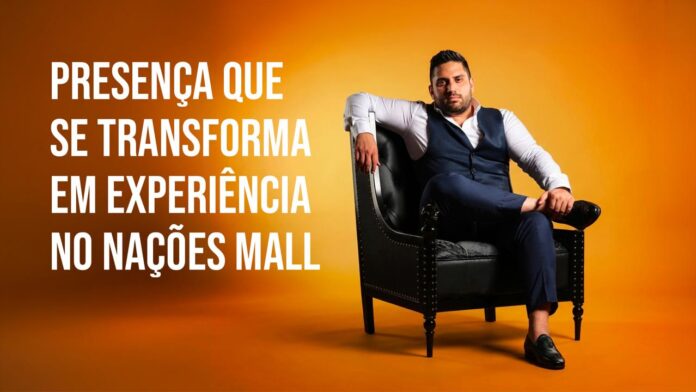 WhatsApp Image 2026-05-27 at 08.19.24 Caio Santomo em ensaio institucional para o Nações Mall, reforçando posicionamento ligado à experiência, convivência e lifestyle urbano.