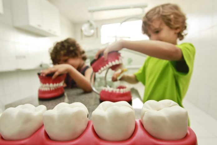 Saúde - saúde bucal - odontologia educação hábitos saudáveis prevenção cáries consultório odontológico odontologia escova dentes dentição (posto de Saúde da Família em Engenho do Meio, Recife-PE)