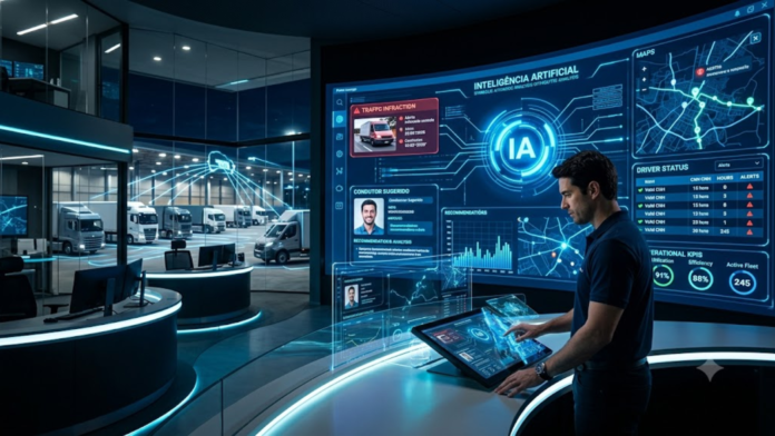 Brobot (3) Central de gestão de frotas utiliza Inteligência Artificial para analisar multas, identificar condutores e monitorar operações em tempo real.