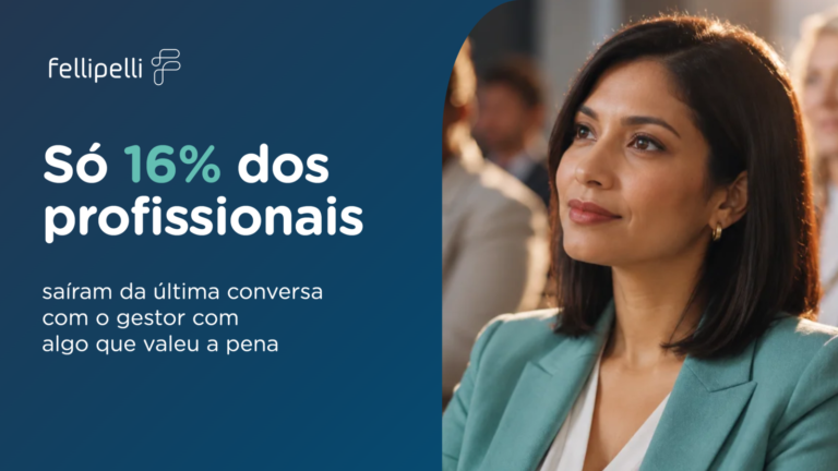 Arte da Fellipelli destaca pesquisa da Gallup segundo a qual apenas 16% dos profissionais consideraram extremamente significativa a última conversa com seu gestor.